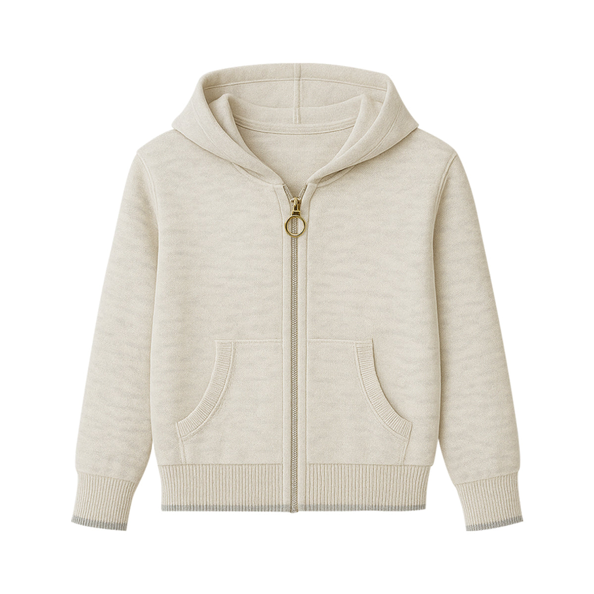 Baby & Teen Girls Soft Knit Zip-Up Ribbed Hoodie With Pockets