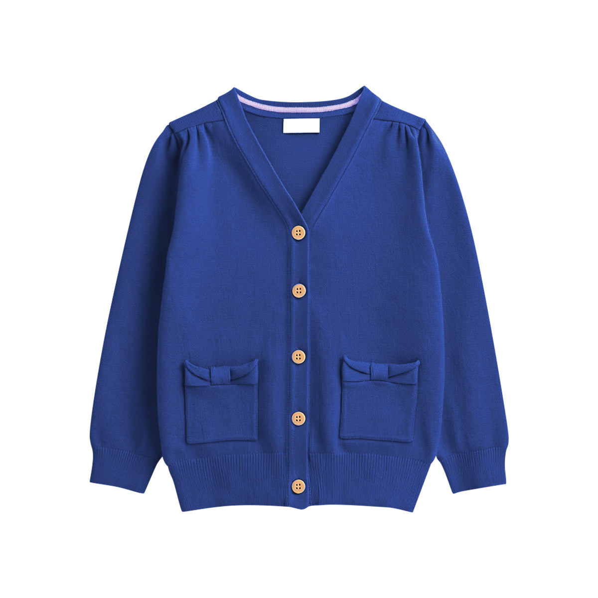 Girls Cotton Knitted Cardigan Sweater With Pocket