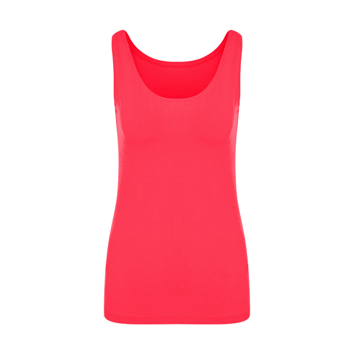 Womens Cotton Stretch Round Neck Solid Tank Top