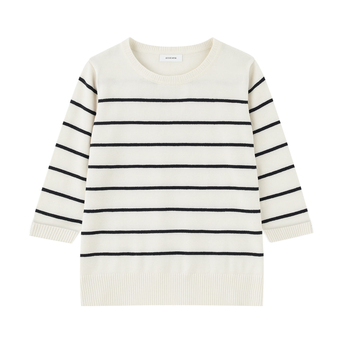 Ladies Premium Striped Knit Winter Pullover Sweater