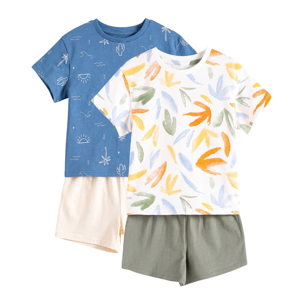 Baby Boys 2-Piece Printed Cotton T-Shirt & Shorts Set