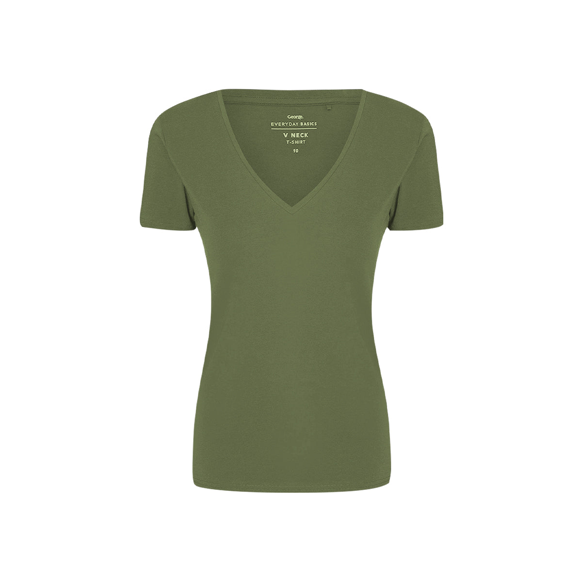 Womens V-Neck Short Sleeve Cotton Jersey T-Shirt