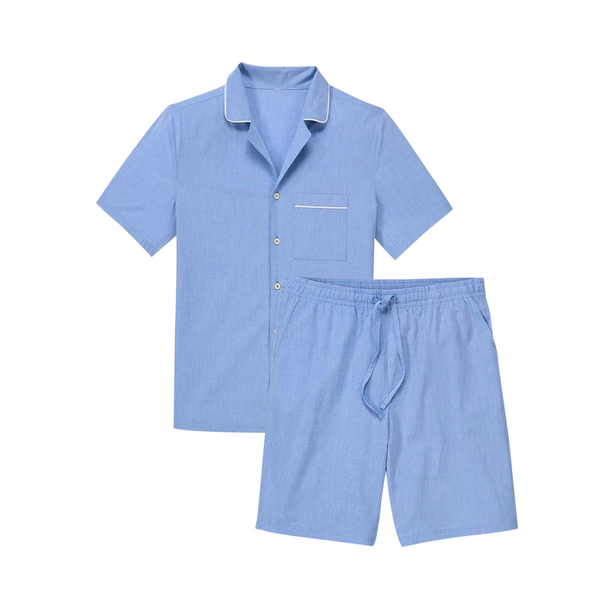 Mens Cotton Shorty Co-Ord Sleepwear Pajama Set With Pocket