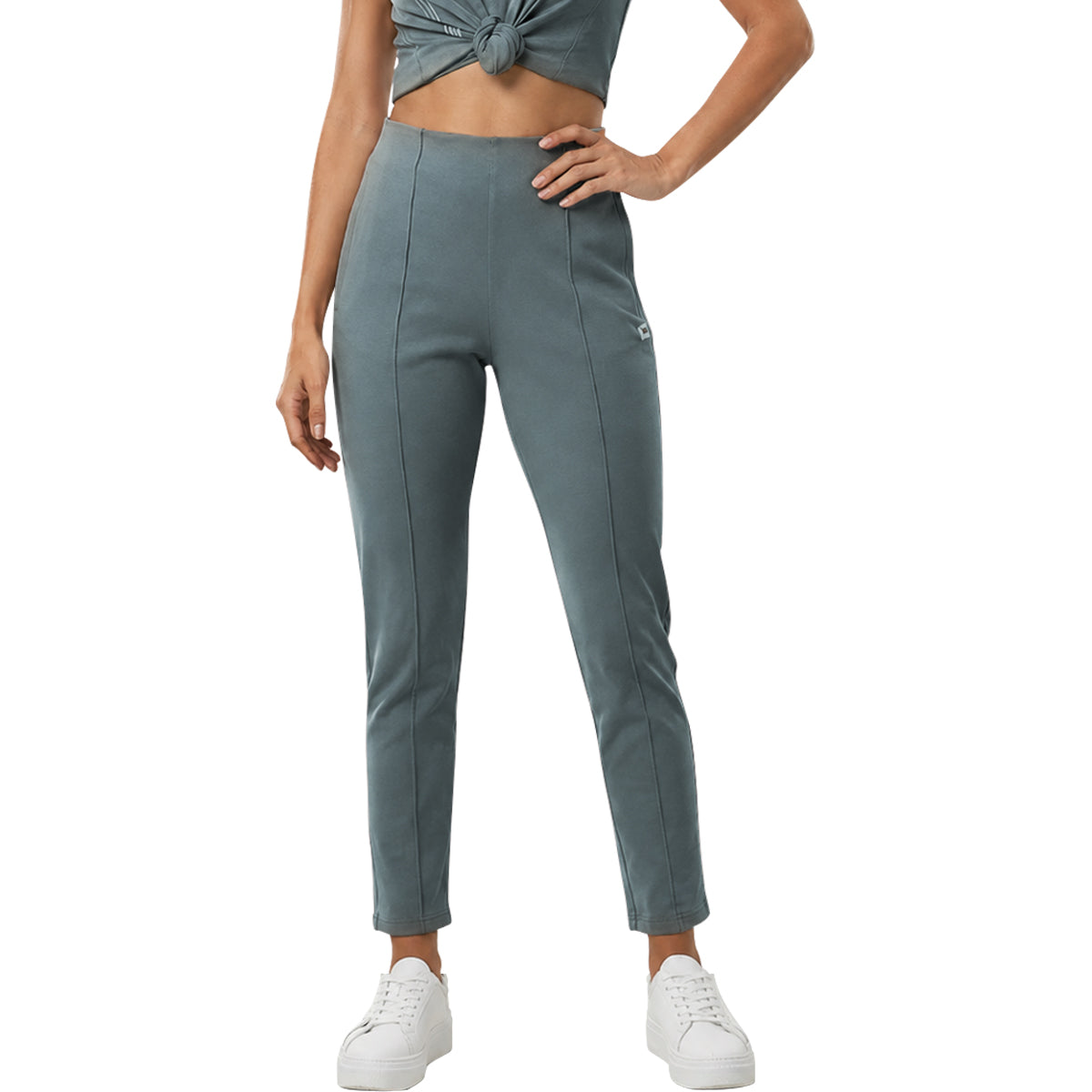 Womens High Waist Stretch Straight Yoga Leggings with Side Pocket