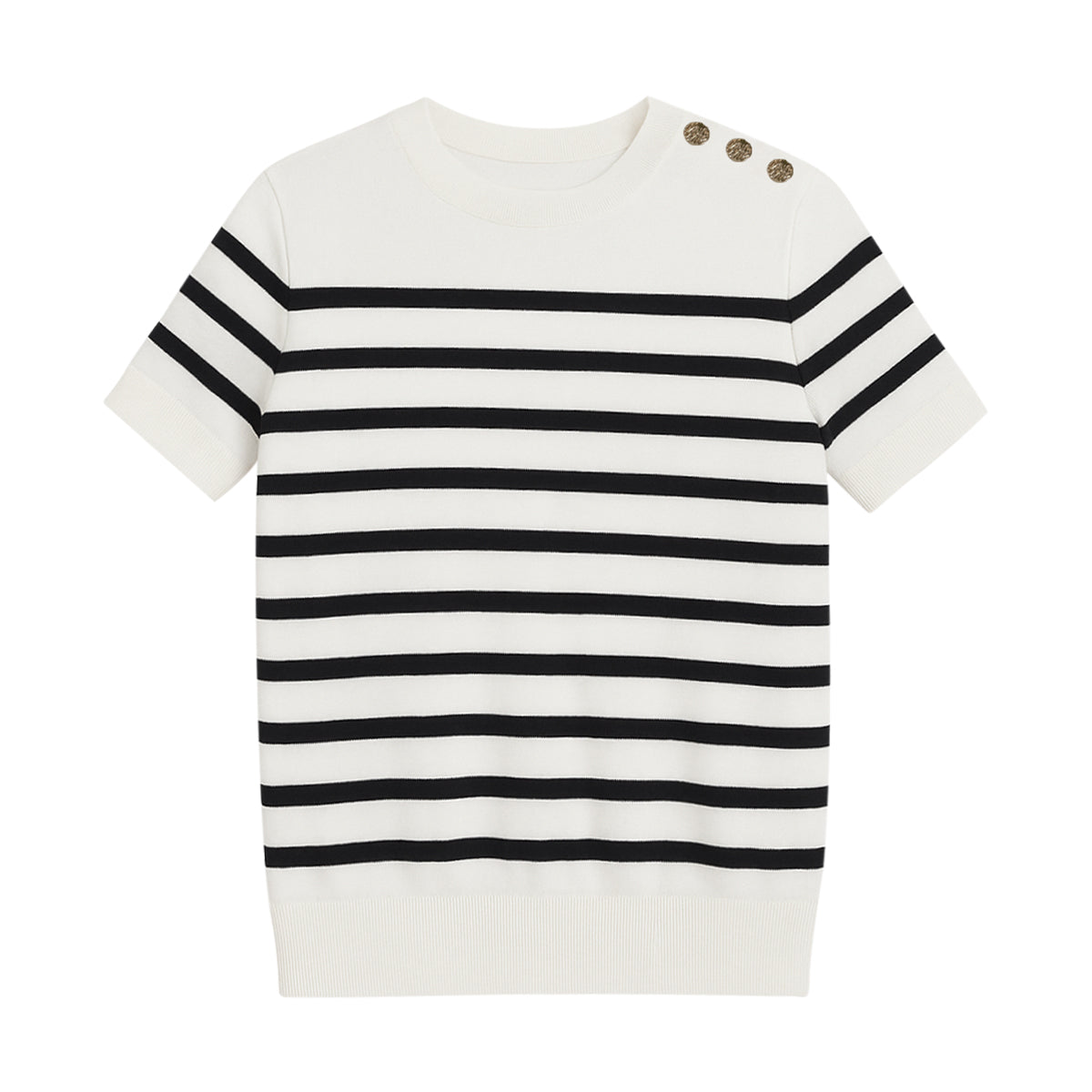 Womens Elegant Knit Short Sleeve Top