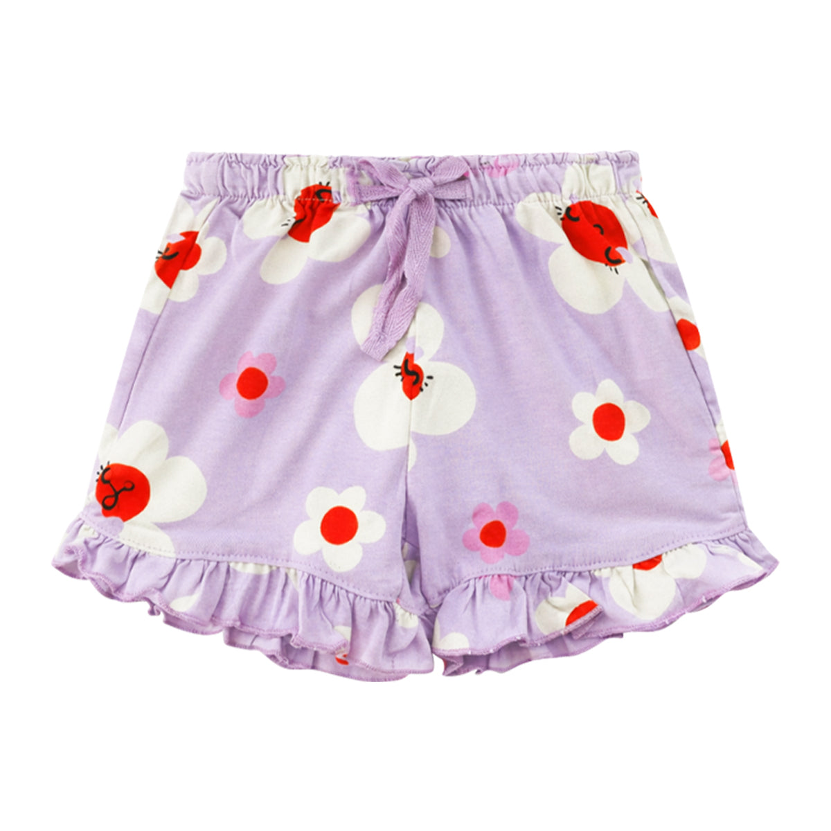 Baby Girls Cute Printed Soft Cotton Summer Frill Shorts