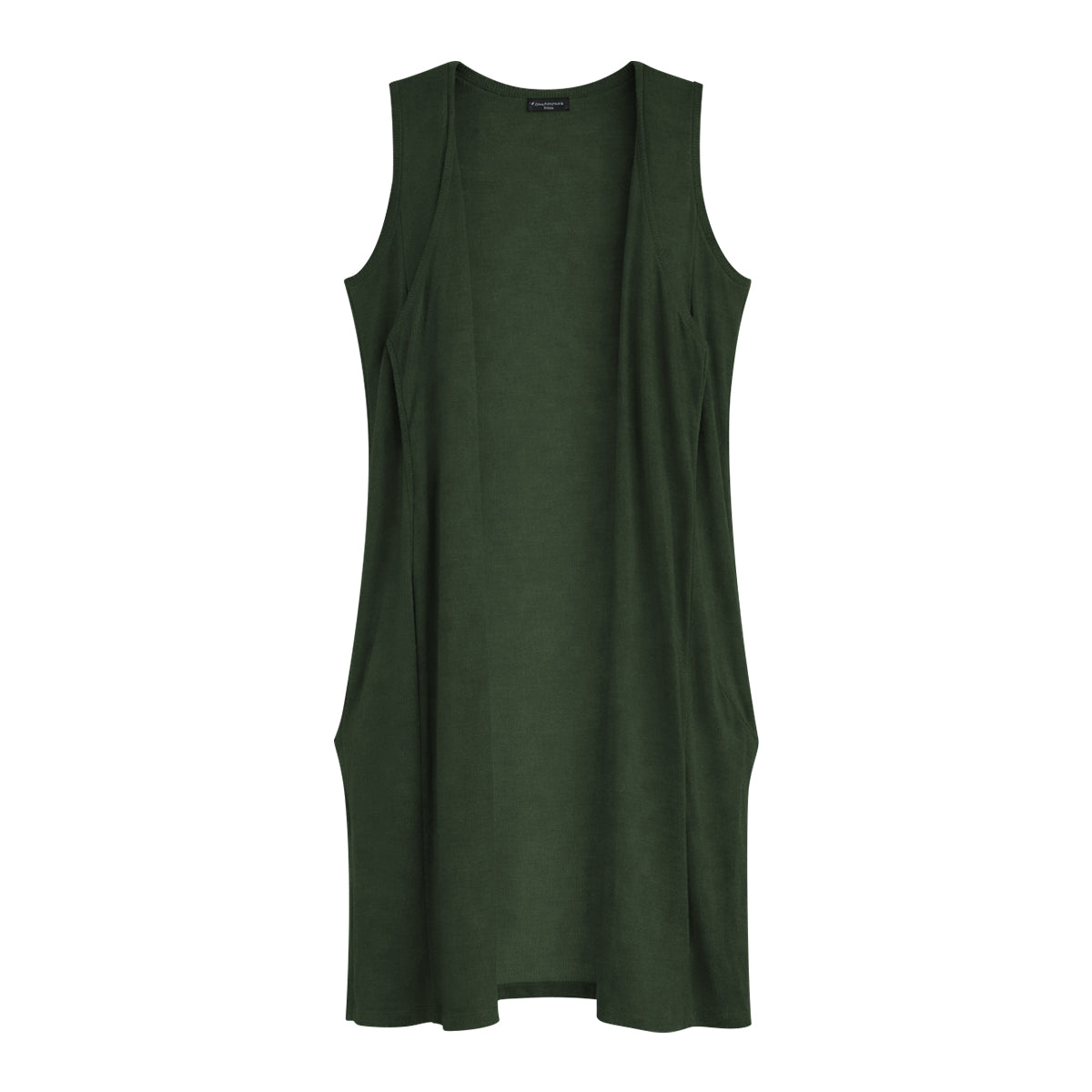 Womens Lightweight Sleeveless Open-Front Long Cardigan