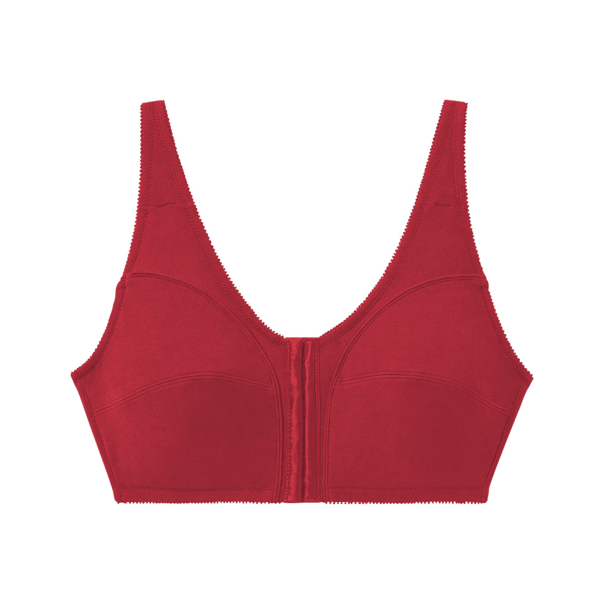 Womens Plus Size Solid Wireless Front Close Adjustable Straps Bra