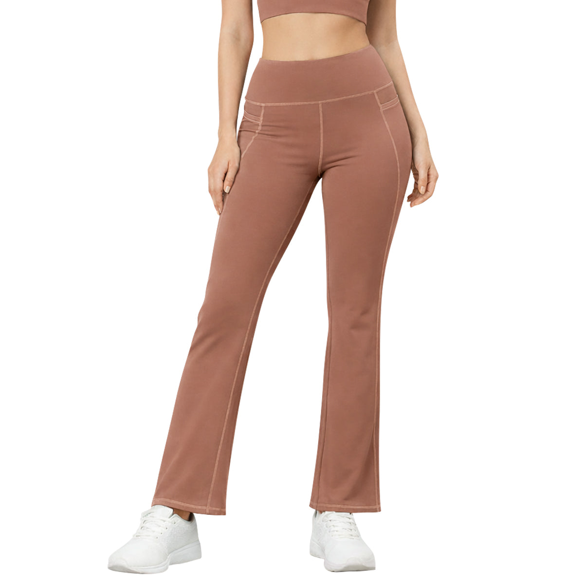 Womens High Waist Bootcut Yoga Pants with Pockets
