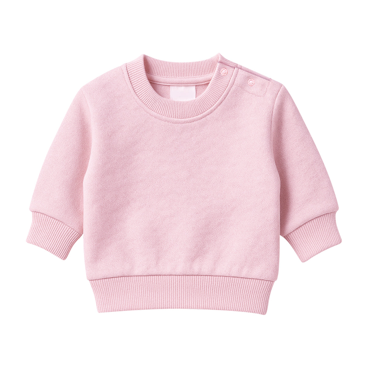 Baby Premium Soft Cotton Fleece Pullover Button Shoulder Sweatshirt