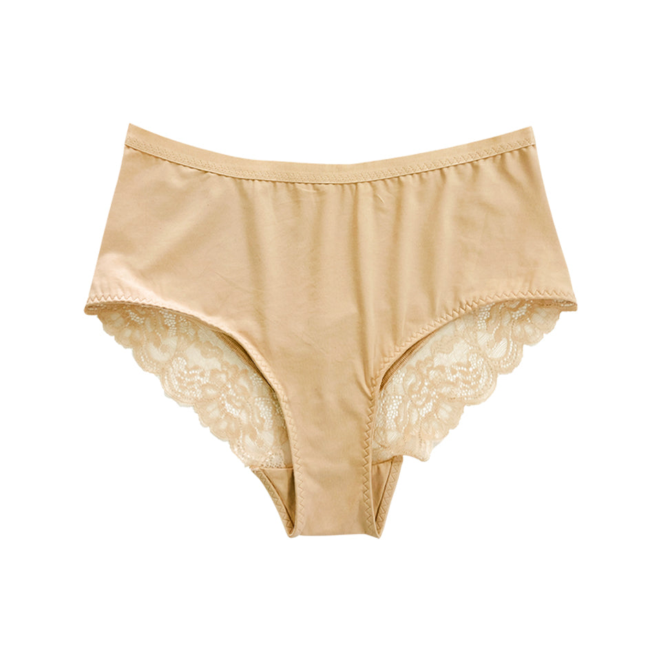 Womens Premium High Waisted Lace Full Back Cover Panty