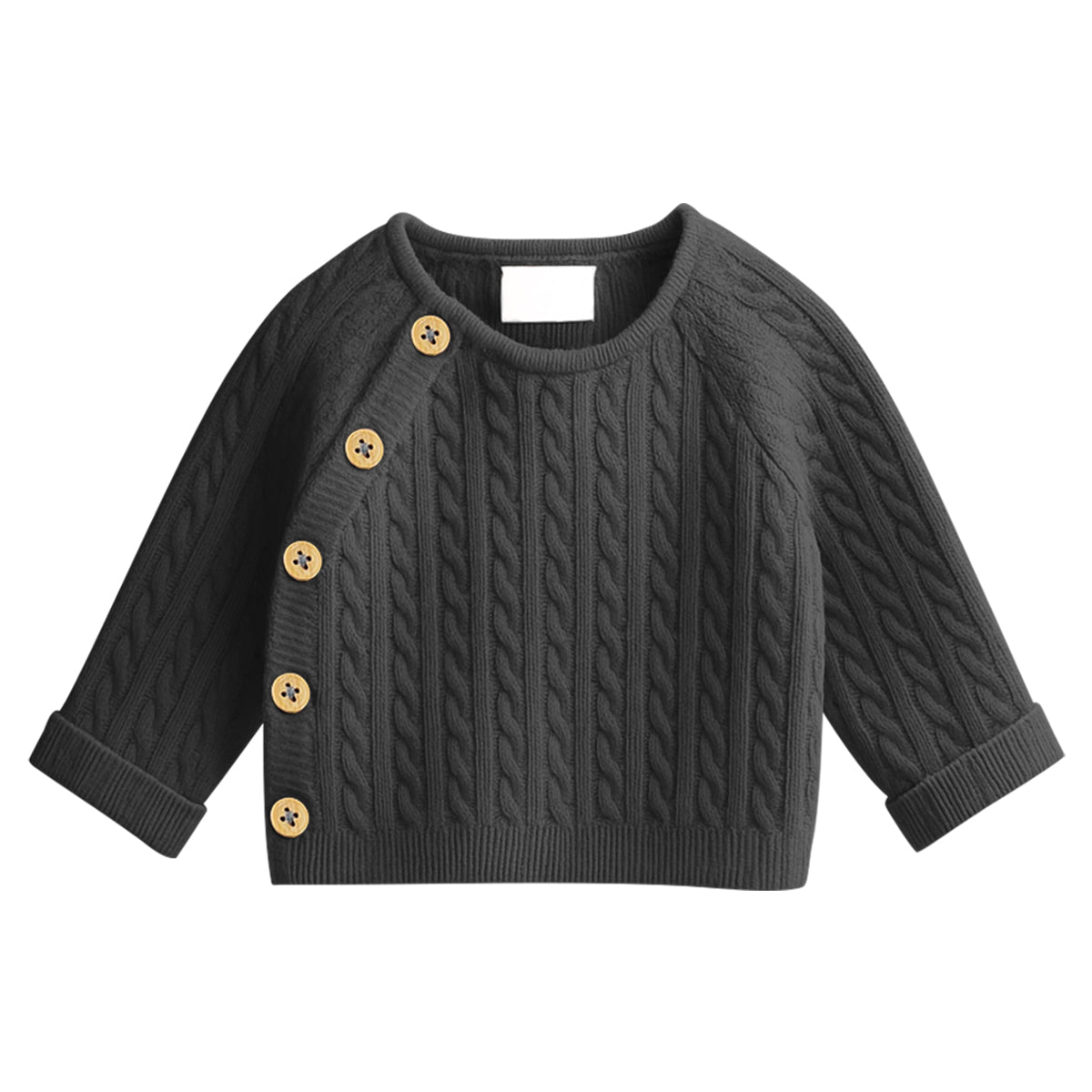 Baby Premium Cable Knit Side-Button Sweater