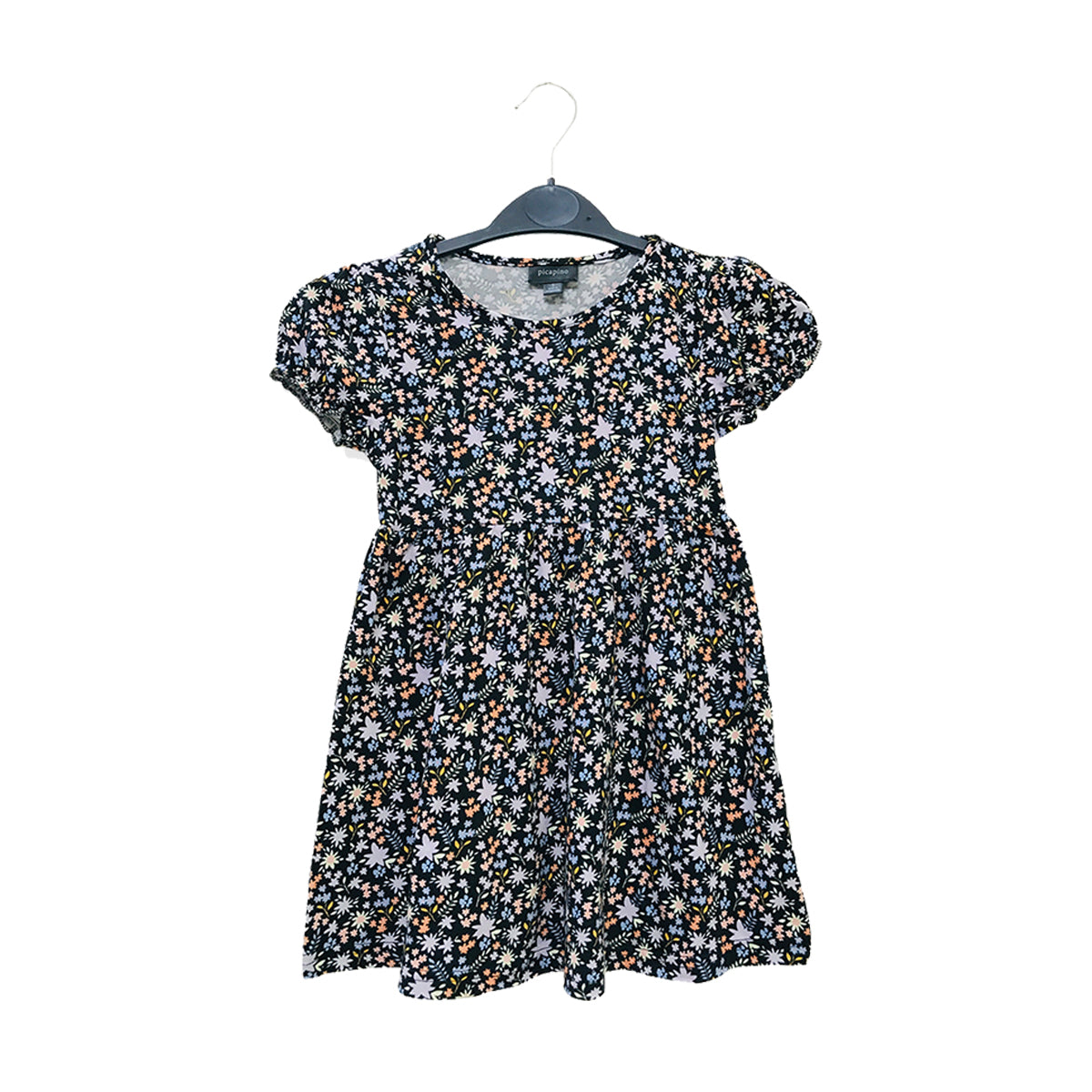 Girls Round Neck Printed Casual Short Sleeve Frock