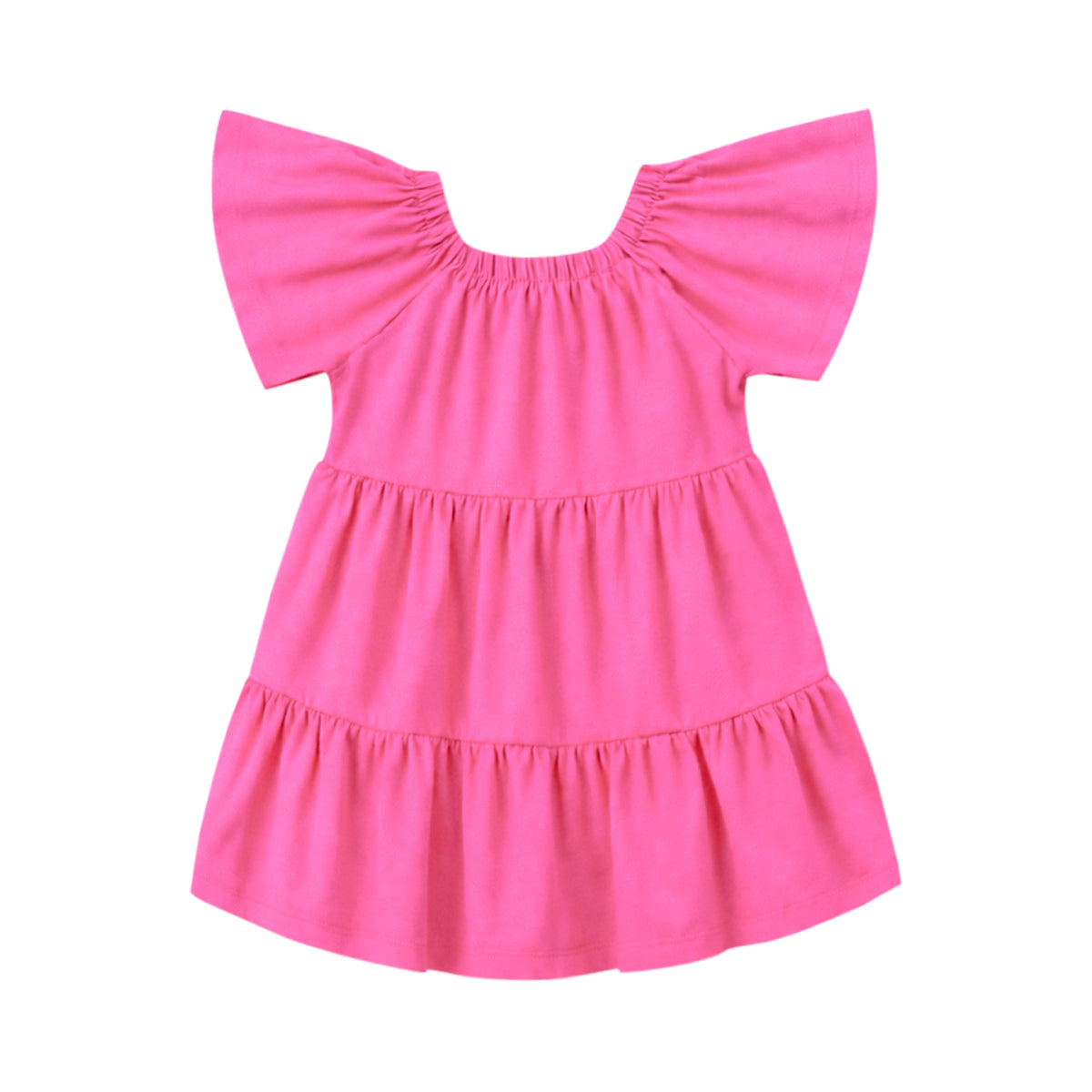 Baby Girls Soft Cotton Summer Flutter Sleeves Dress