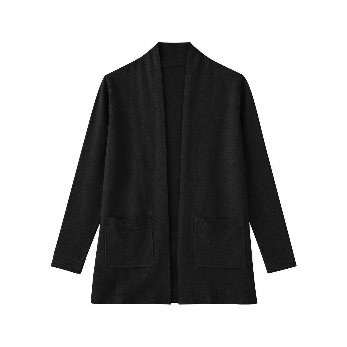 Womens Soft Knit Open-Front Long Cardigan with Pockets