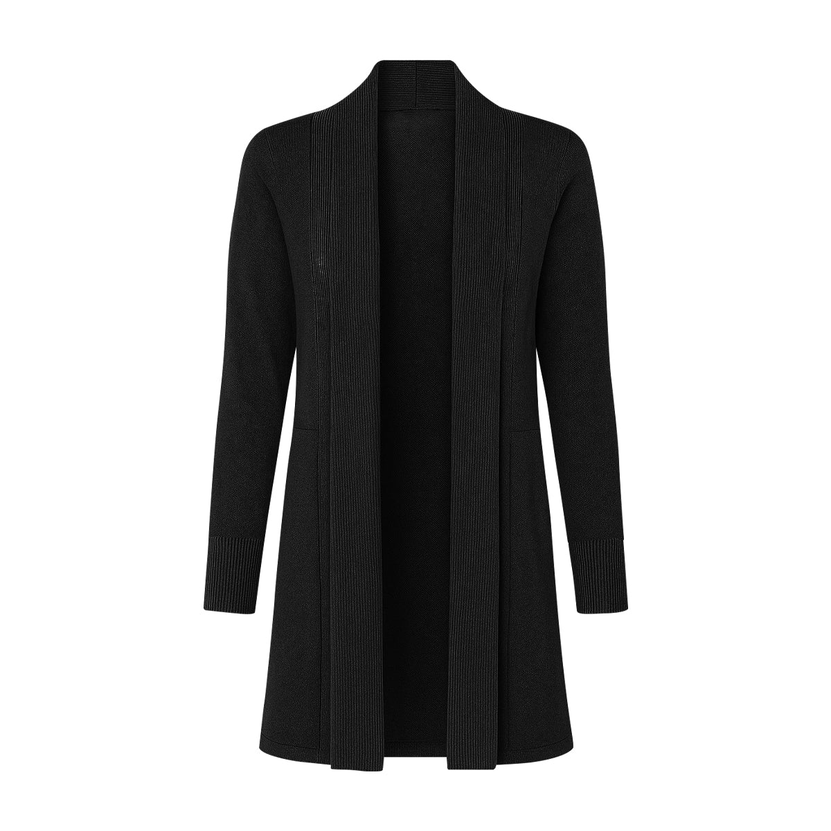 Womens Long Open Front Knit Lightweight Soft Cardigan Coat