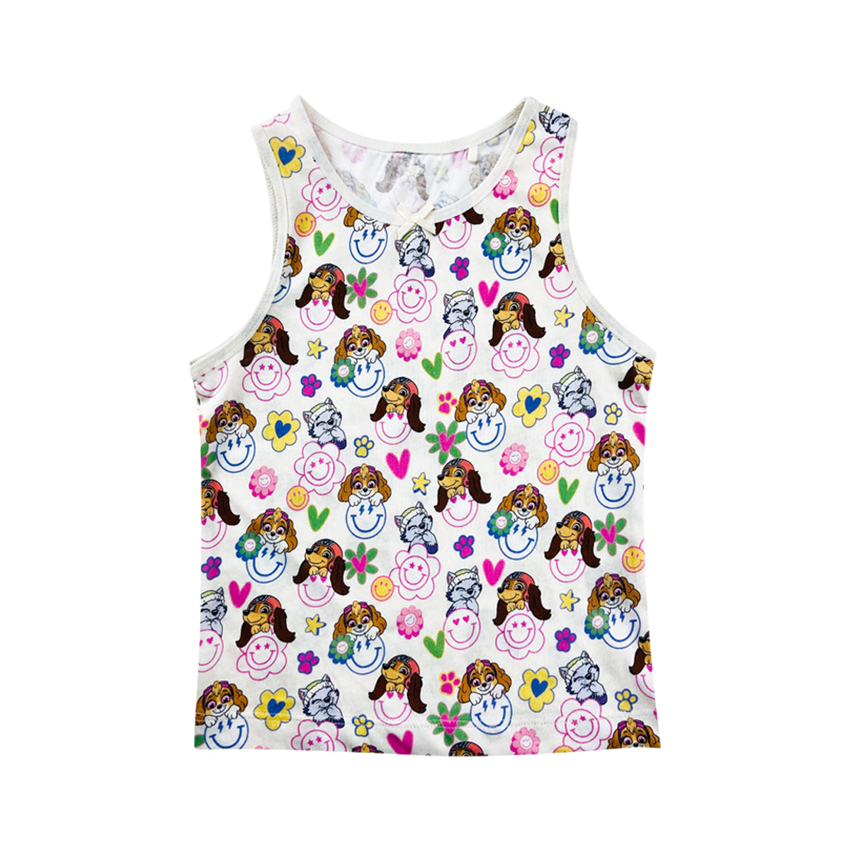 Girl's Print Scoop Neck Soft Sleeveless Vest Tank Tops