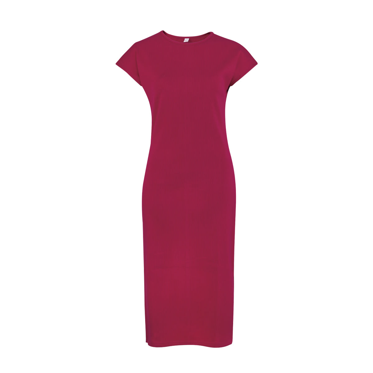 Womens Casual Side Slit Ribbed Midi Dress