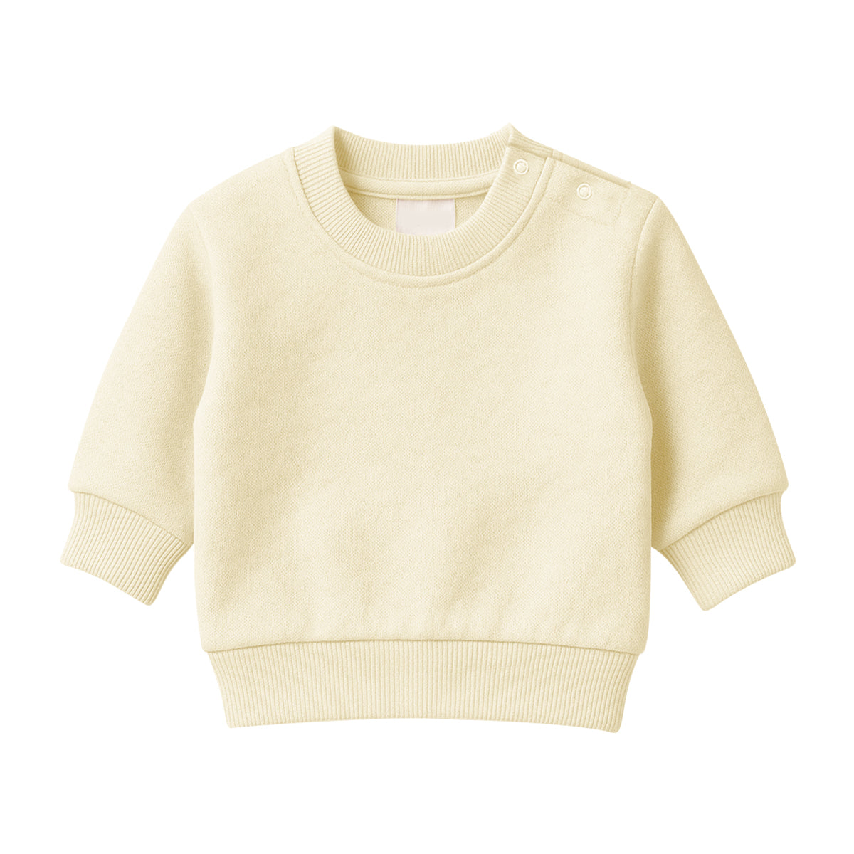 Baby Premium Soft Cotton Fleece Pullover Button Shoulder Sweatshirt