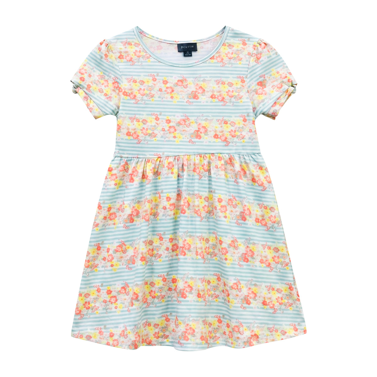 Girls Round Neck Printed Casual Short Sleeve Frock