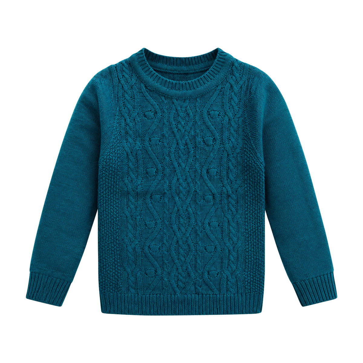Boys Long Sleeve Solid Pullover Sweater