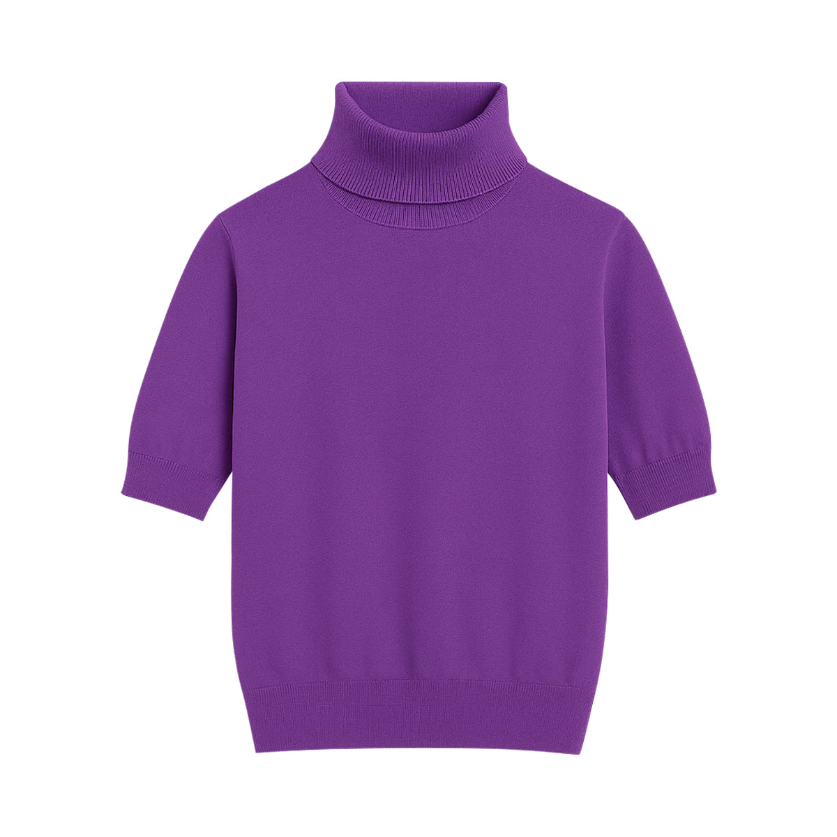 Womens Premium Knit Half Sleeve Turtleneck Sweater