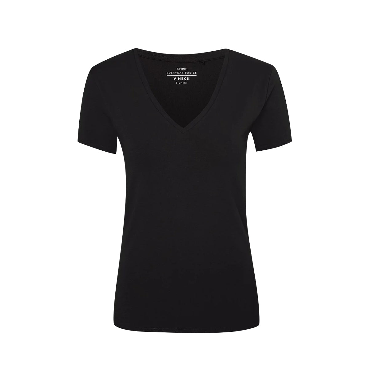 Womens V-Neck Short Sleeve Cotton Jersey T-Shirt