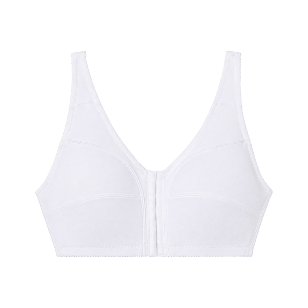 Womens Plus Size Solid Wireless Front Close Adjustable Straps Bra