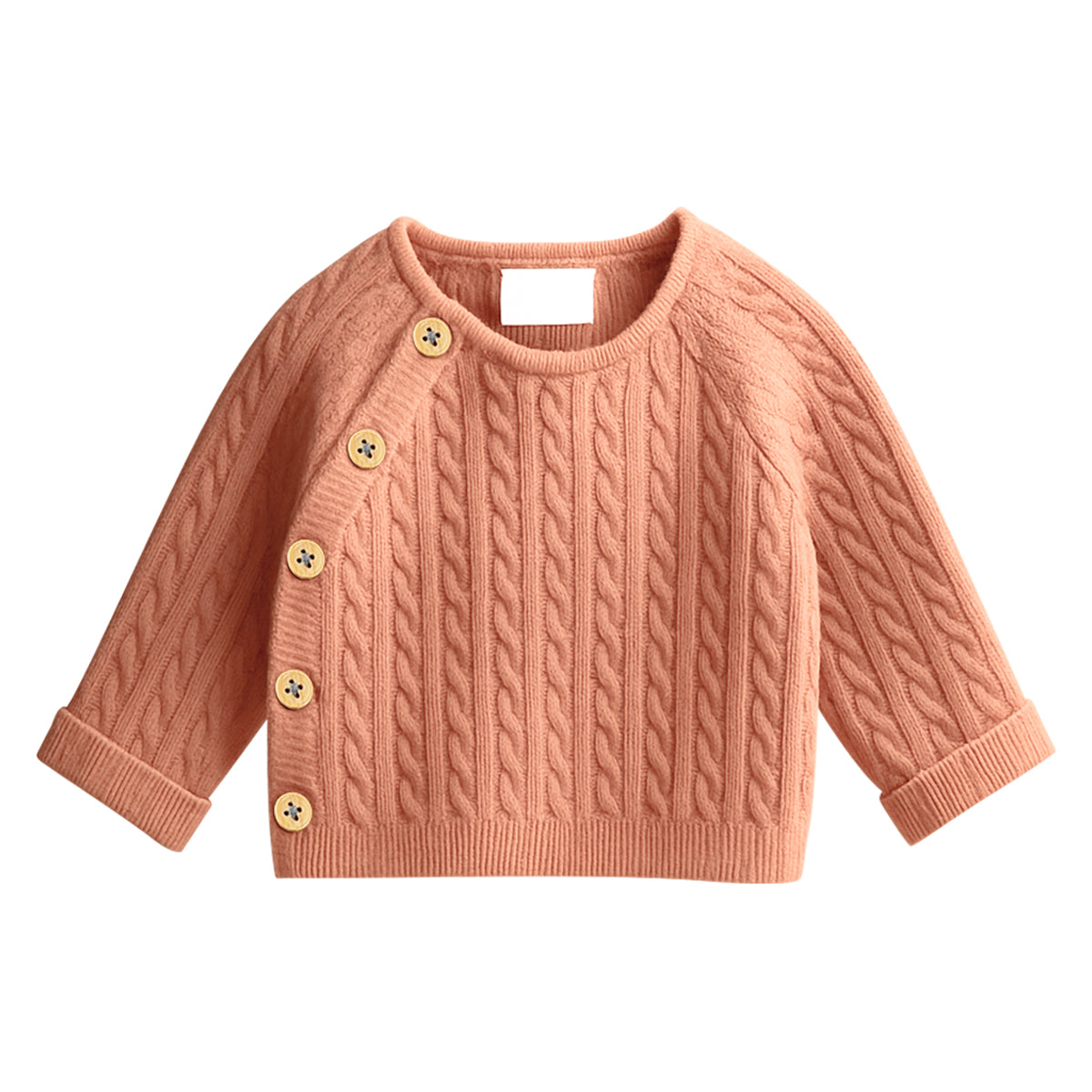 Baby Premium Cable Knit Side-Button Sweater