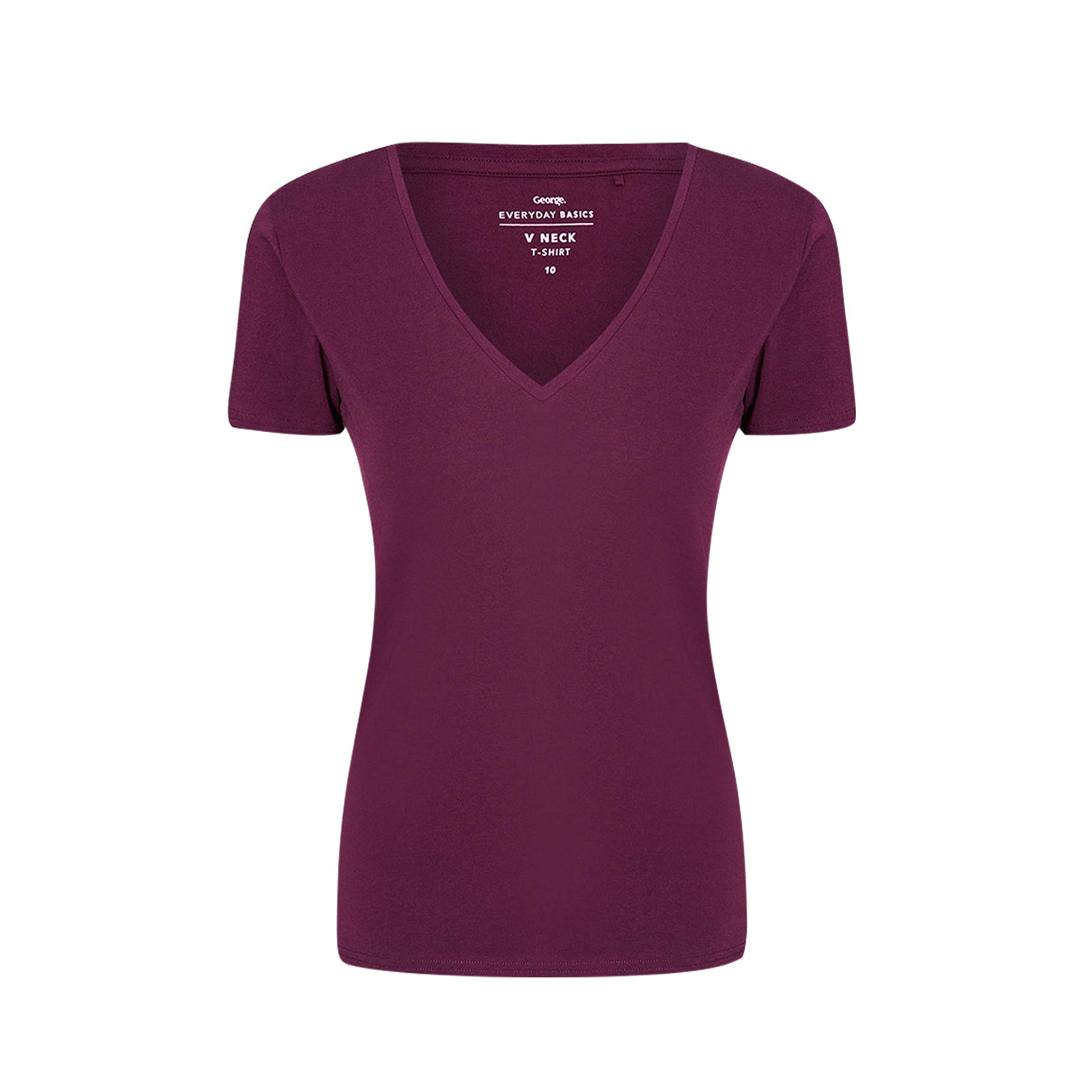 Womens V-Neck Short Sleeve Cotton Jersey T-Shirt