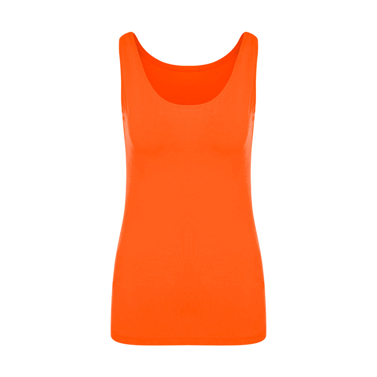 Womens Cotton Stretch Round Neck Solid Tank Top