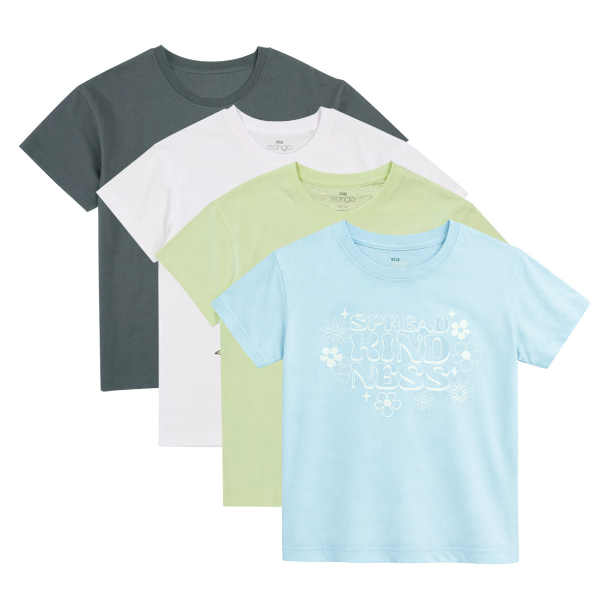 Girls Fun Printed Soft Cotton Short Sleeve Crew Neck T-Shirt