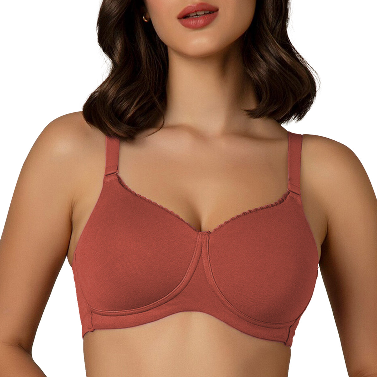 Womens Padded Non-Wired Cotton T-Shirt Bra