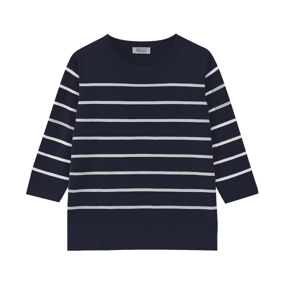 Ladies Premium Striped Knit Winter Pullover Sweater