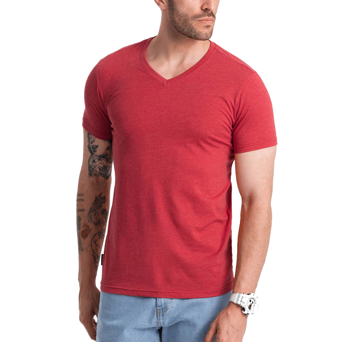 Men's Short Sleeve V-Neck Cotton T-Shirt