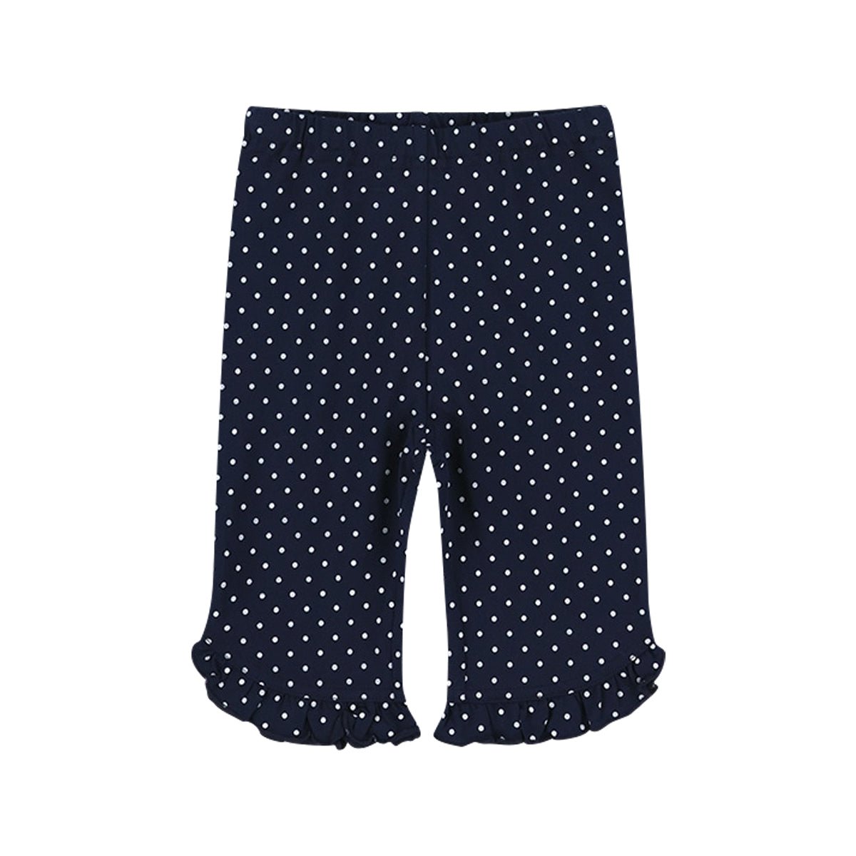 Girls Cotton Hem Ruffle Knit Summer Half Leggings