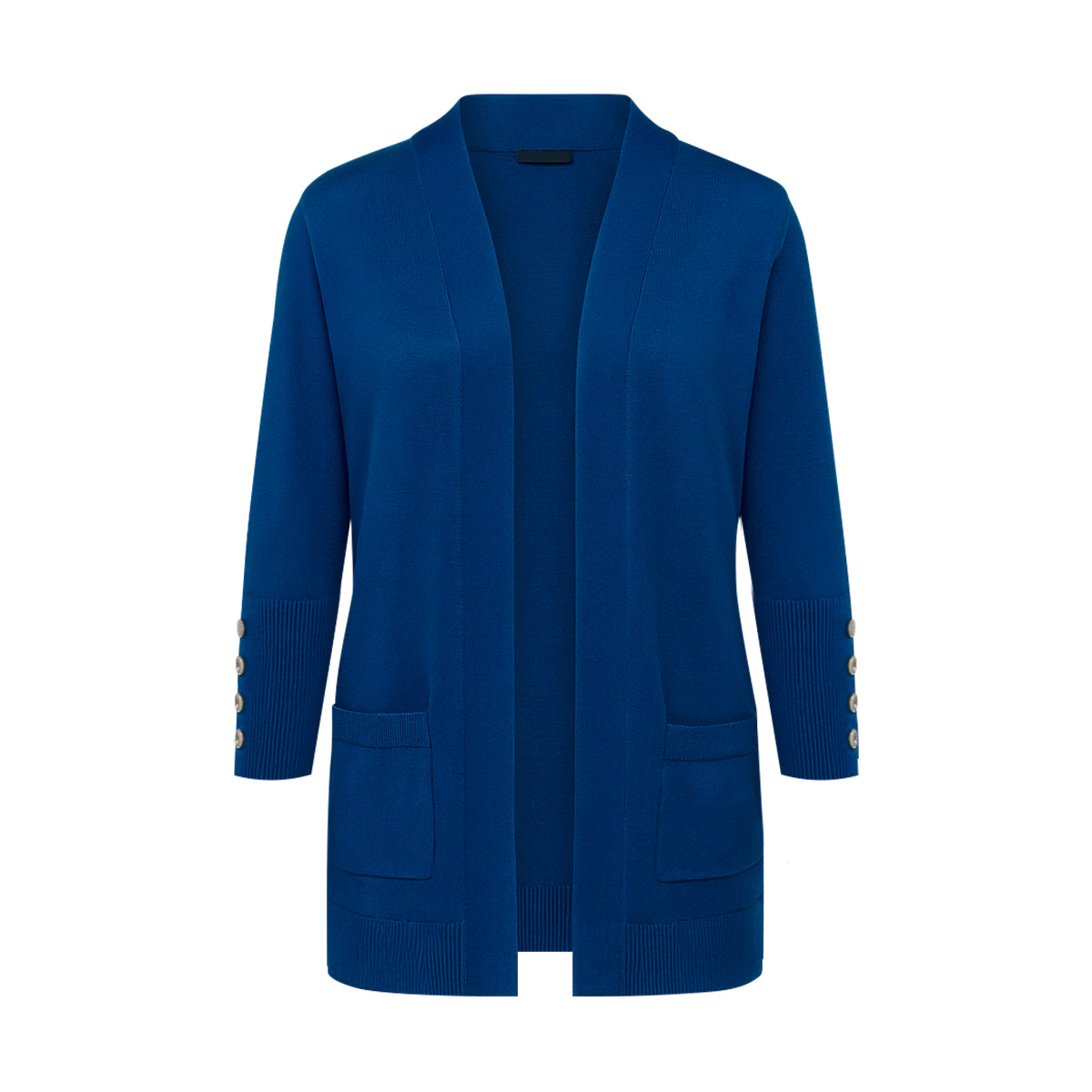 Womens Premium Knit Button-Sleeve Long Open Front Cardigan