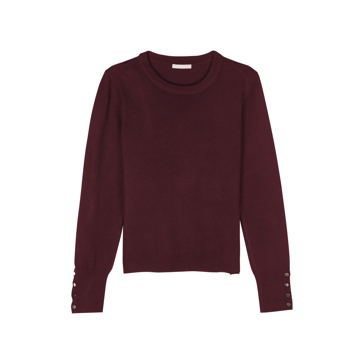 Womens Regular Fit Plain Knit Long Sleeve Sweater