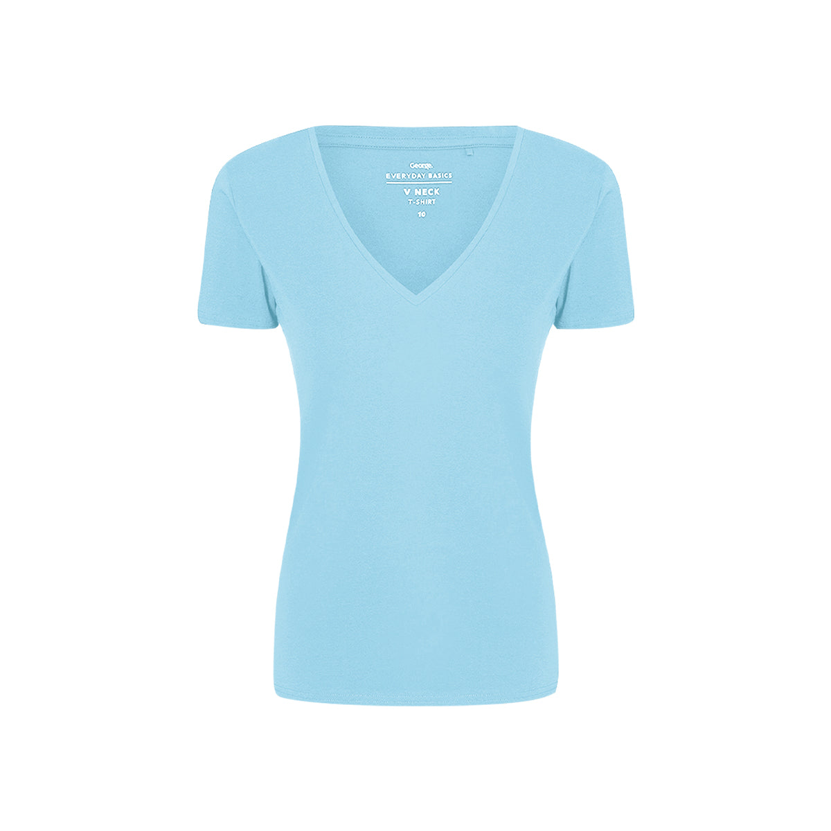 Womens V-Neck Short Sleeve Cotton Jersey T-Shirt