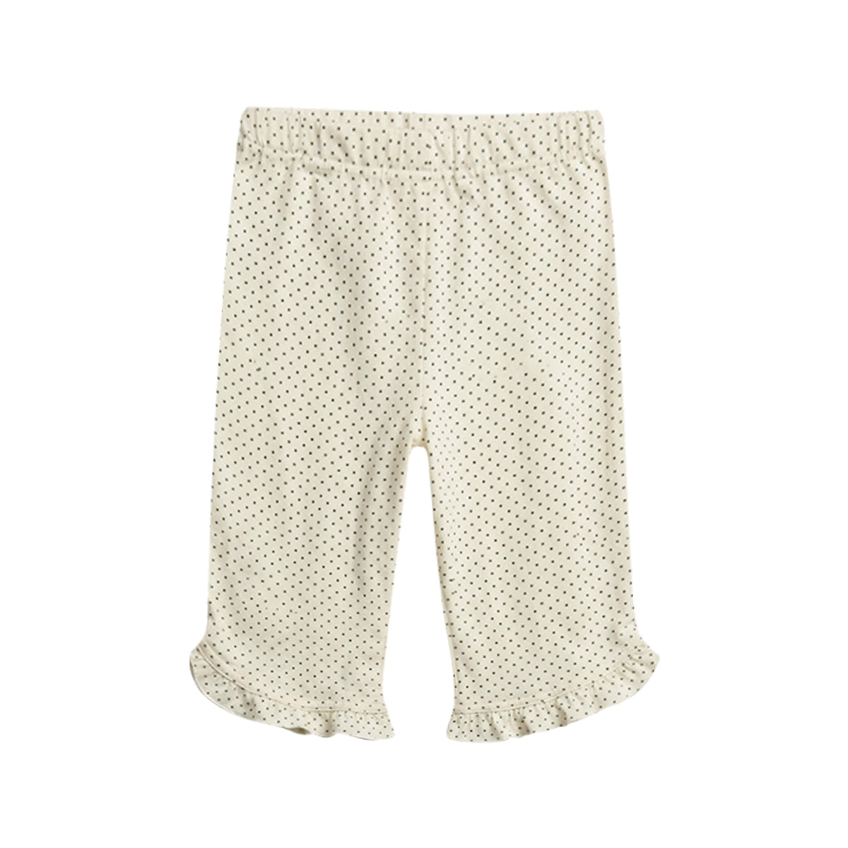Girls Cotton Hem Ruffle Knit Summer Half Leggings