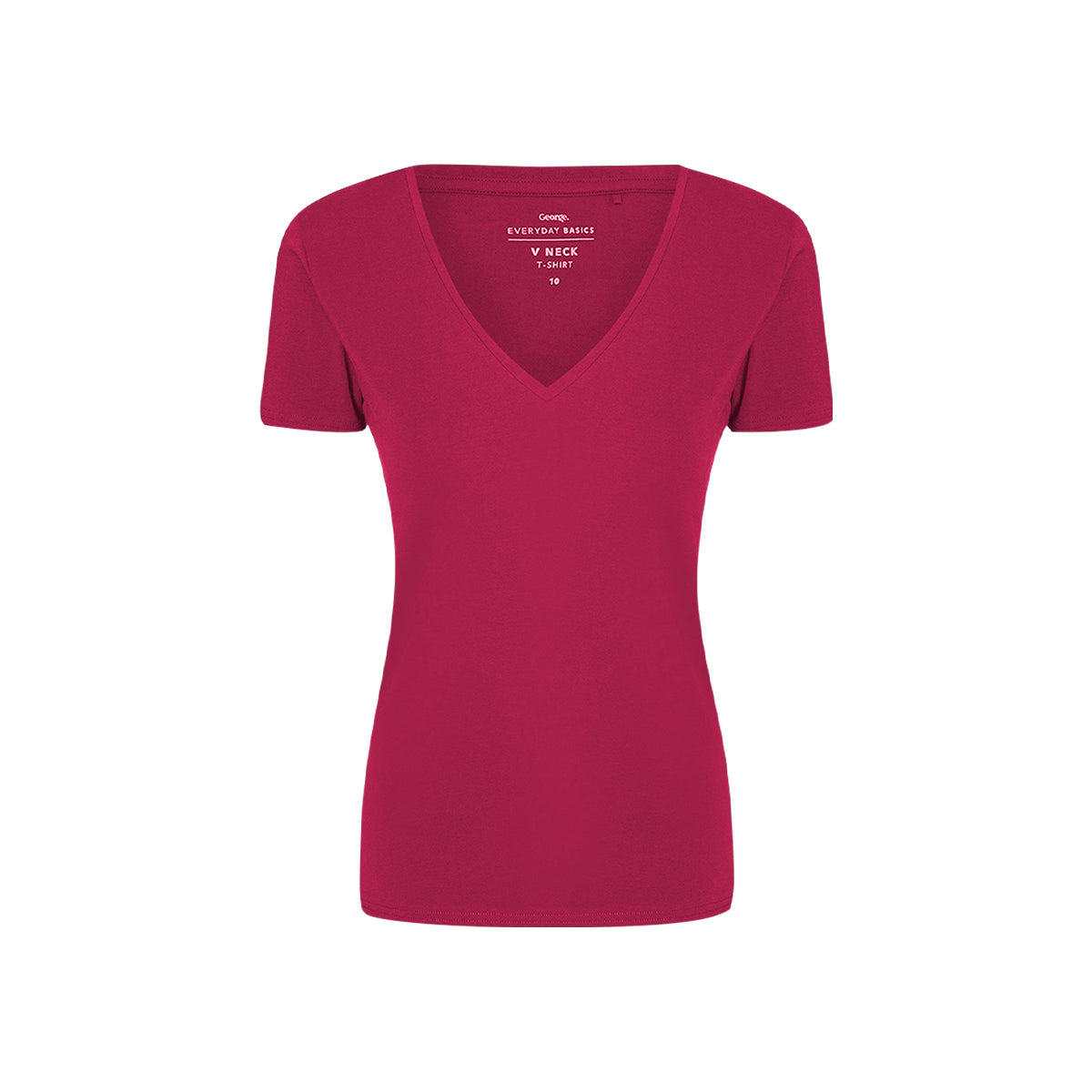 Womens V-Neck Short Sleeve Cotton Jersey T-Shirt