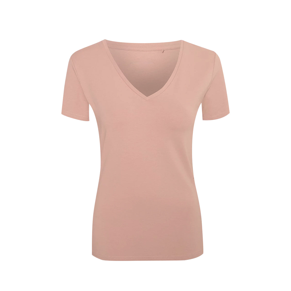Womens V-Neck Short Sleeve Cotton Jersey T-Shirt