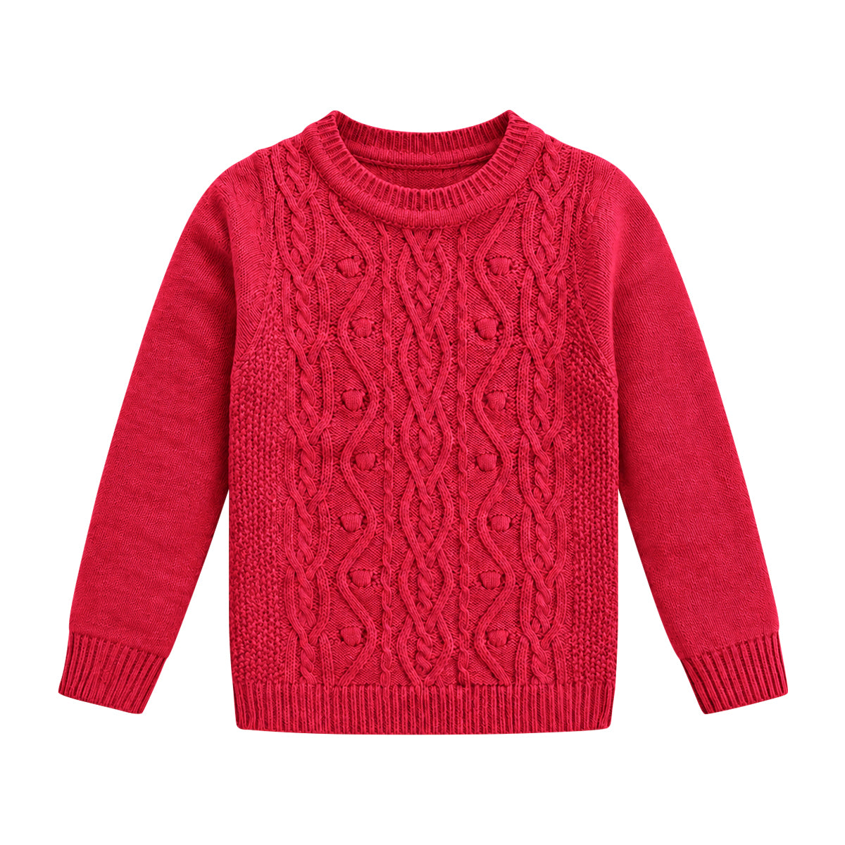Boys Long Sleeve Solid Pullover Sweater