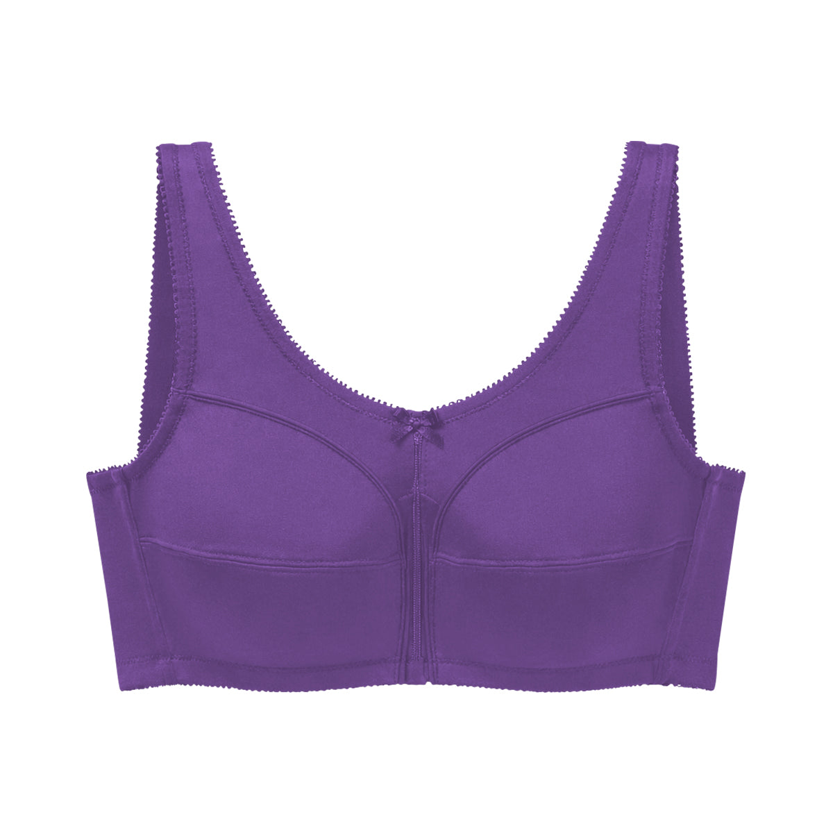Womens Plus Size Solid Wireless Back Close Adjustable Straps Bra