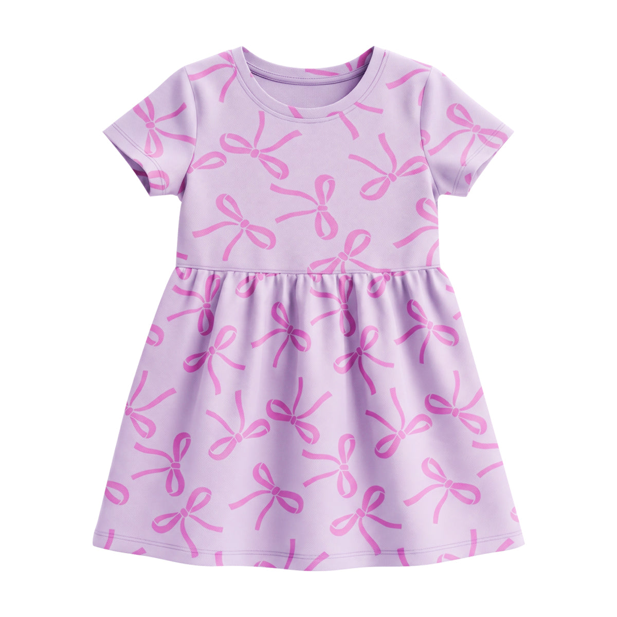 Girls Cotton Printed Short Sleeve Casual Frock Dress