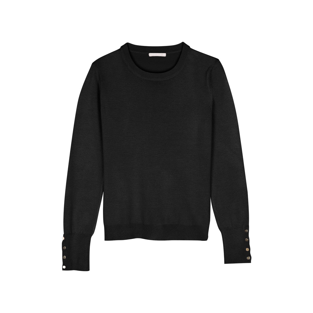 Womens Regular Fit Plain Knit Long Sleeve Sweater