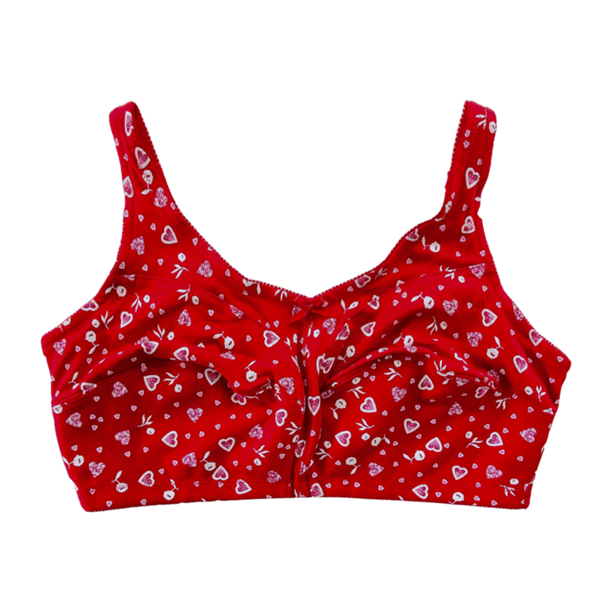 Womens Plus Size Printed Wireless Back Close Adjustable Straps Bra