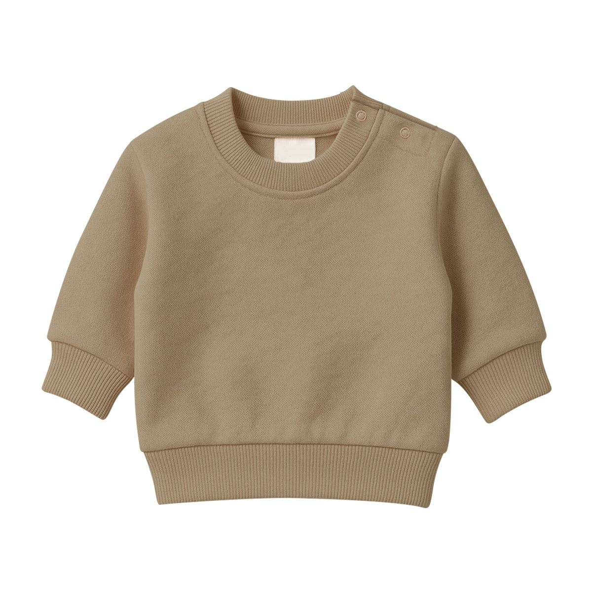 Baby Premium Soft Cotton Fleece Pullover Button Shoulder Sweatshirt