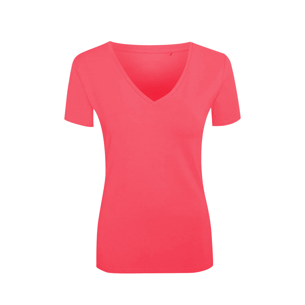 Womens V-Neck Short Sleeve Cotton Jersey T-Shirt