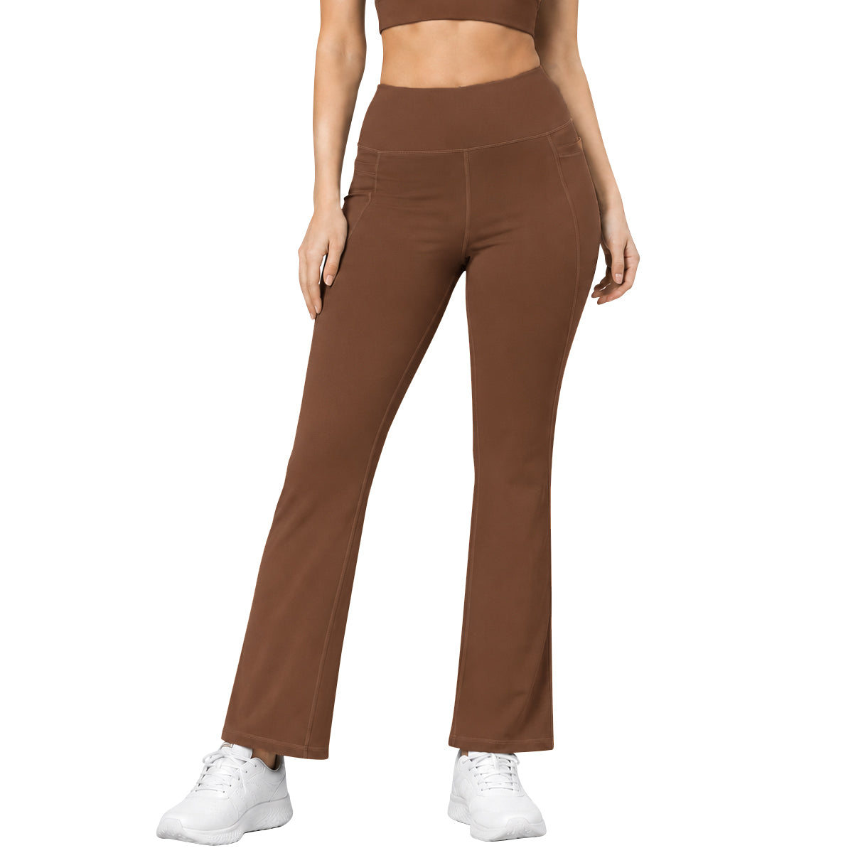Womens High Waist Bootcut Yoga Pants with Pockets